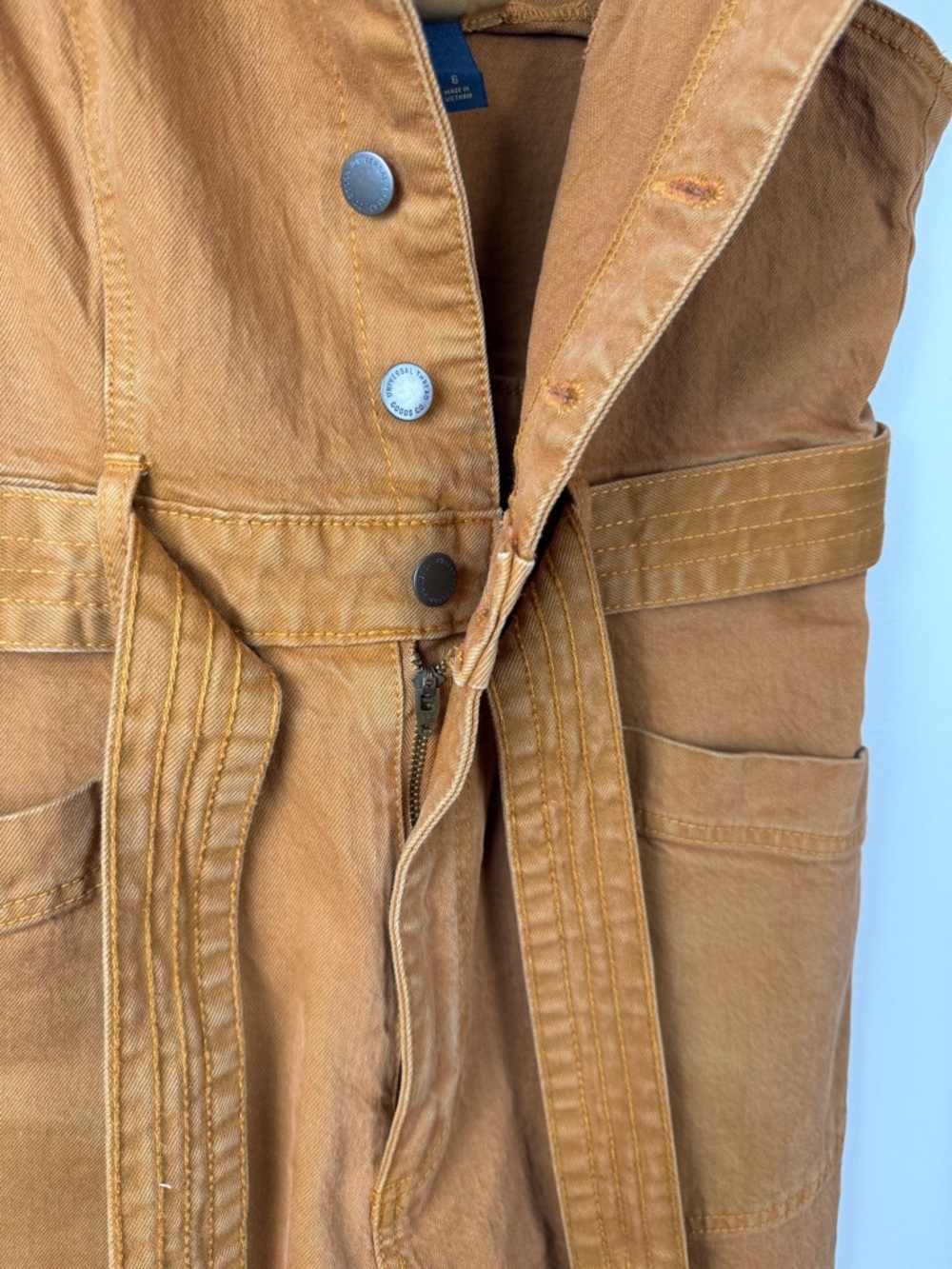 Universal Thread Rust/Brown Button-Front Overalls Jumpsuit Farmers Market Size 6 - Picture 7 of 12